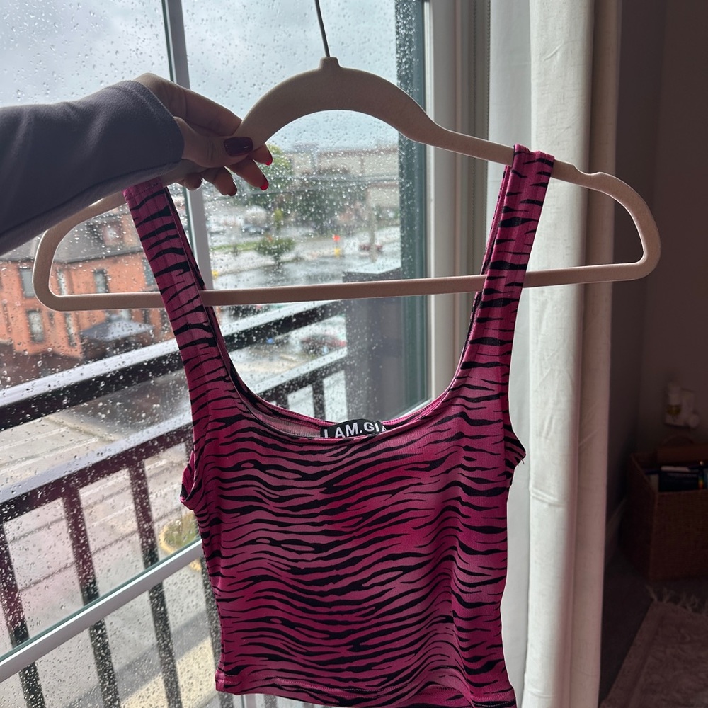 I.AM.GIA Fuchsia Zebra Print Pants Set